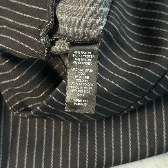 Betabrand black pinstripe flared pants size medium - Picture 7 of 9
